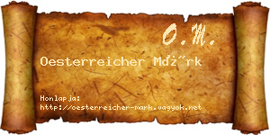 Oesterreicher Márk névjegykártya